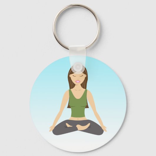 Porte-clés Une Femme De Yoga À Lotus Pose (Recto)