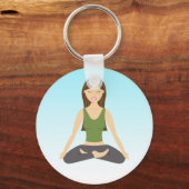 Porte-clés Une Femme De Yoga À Lotus Pose (Recto)