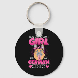Porte-clés Une Fille Et Berger Allemand