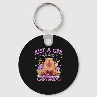 Porte-clés Une fille qui aime les capybaras pour femmes girls