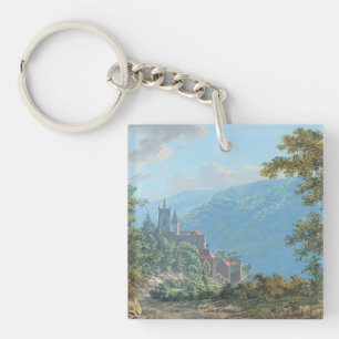 Porte-clés Une forteresse dans un paysage de montagne à Sunri