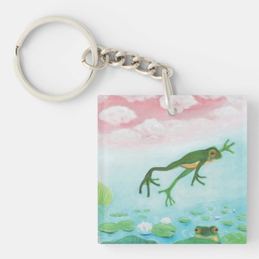 Porte-clés Une Grenouille S'Enfonce Dans L'Étang Illustration (Devant)