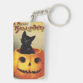 Porte-clés Une joyeuse Halloween par Ellen Clapsaddle, Chat V (Dos)