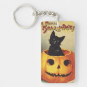 Porte-clés Une joyeuse Halloween par Ellen Clapsaddle, Chat V (Devant)