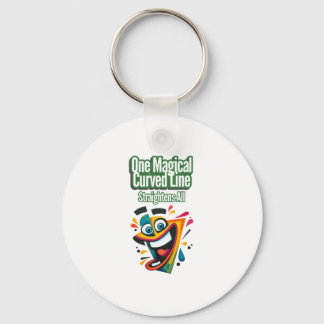 Porte-clés "Une ligne courbe magique, Straightens All : souri