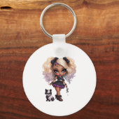 Porte-clés Une mignonne fille Halloween Collection de design  (Verso)