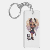 Porte-clés Une mignonne fille Halloween Collection de design  (Devant gauche)