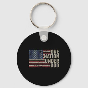 Porte-clés Une nation sous Dieu - Christian Usa Vintage Ameri