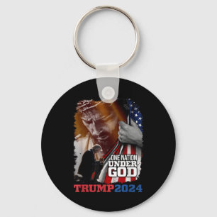 Porte-clés Une nation sous Dieu Président Trump 2024 Amérique