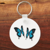Porte-clés Une paire de papillons bleus tropicaux (Recto)