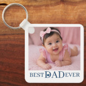 Porte-clés Une photo Meilleur Papa de tous les temps avec nom (Recto)