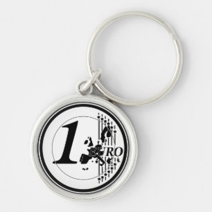 Porte-clés Une pièce d'un euro fait main