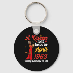 Porte-clés Une reine est née en avril 1963 joyeux anniversair