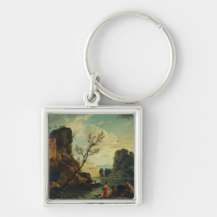 Porte-clés Une rivière avec des pêcheurs par Joseph Vernet