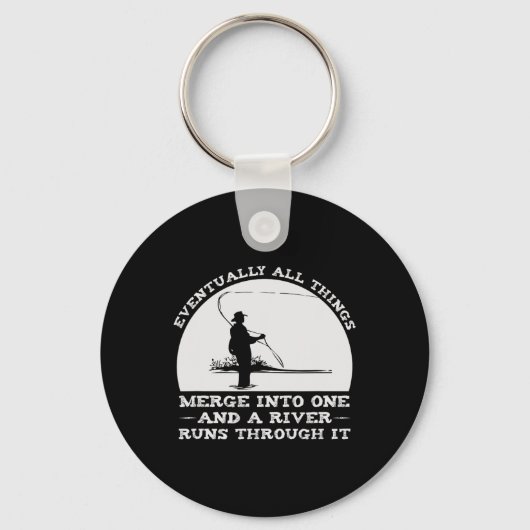 Porte-clés Une rivière traverse Fly Fishing (Recto)