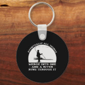 Porte-clés Une rivière traverse Fly Fishing (Recto)