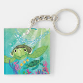 Porte-clés Une Secourt de tortue de mer (Dos)