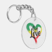 Porte-clés Une Seule Amour Une Seule Vibration Reggae Du Coeu (Devant gauche)