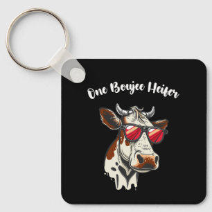Porte-clés Une vache drôle boujee vintage rétro