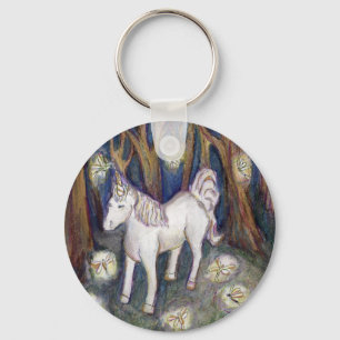 Porte-clés Unicorn Fairy Magic Forest Custom Art Porte - clé