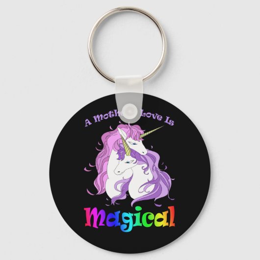 Porte-clés Unicorn Maman Une Mère L'Amour Est Magique (Recto)