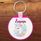 Porte-clés unicorn & personalize your name  (Verso)