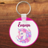 Porte-clés unicorn & personalize your name  (Recto)