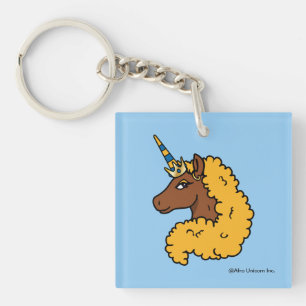 Porte-clés Unicorne Afro Jaune