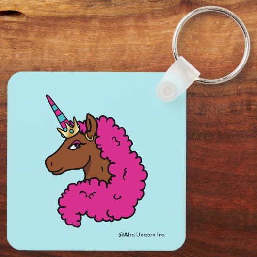 Porte-clés Unicorne Afro Rose Chaud (Verso)