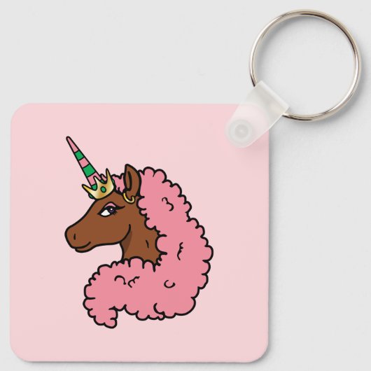 Porte-clés Unicorne Afro Rose clair (Dos)
