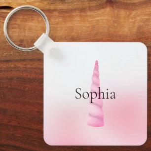 Porte-clés Unicorne blanche rose