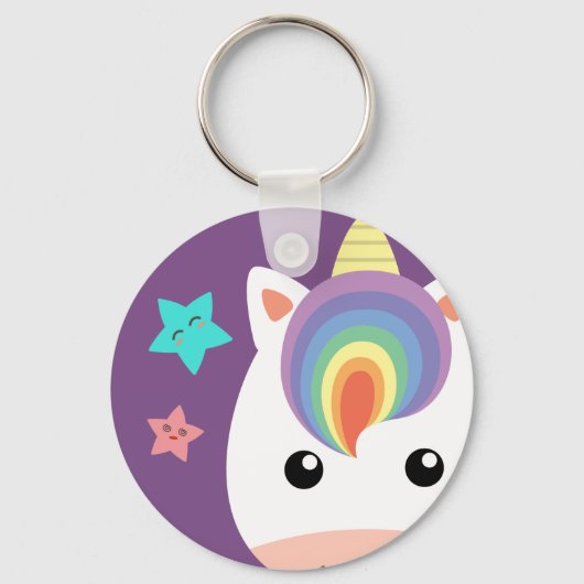 Porte-clés Unicorne et étoiles (Recto)