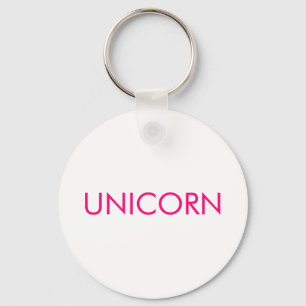 Porte-clés "Unicorne" minimaliste rose chaud fuchsia blanc