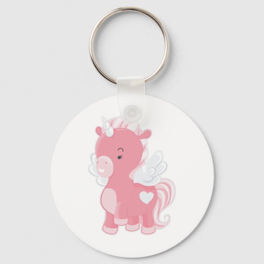 Porte-clés Unicorne rose mignonne (Recto)