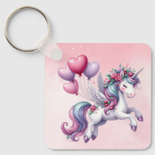 Porte-clés Unicorne rose pastel