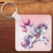 Porte-clés Unicorne rose pastel (Recto)