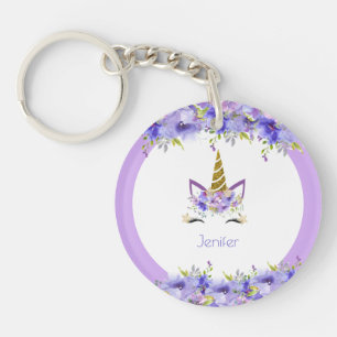 Porte-clés Unicorne violet frais Décorations d'anniversaire