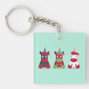 Porte-clés Unicornes en colère