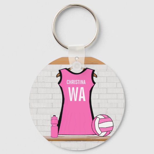 Porte-clés Uniforme Netball Personnalisé (Recto)