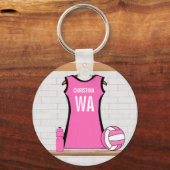 Porte-clés Uniforme Netball Personnalisé (Recto)