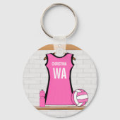 Porte-clés Uniforme Netball Personnalisé (Verso)