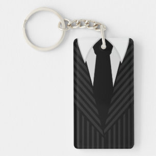 Porte-clés unilatéraux rectangulaires de cravate