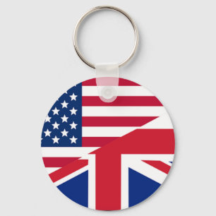 Porte-clés Union Jack American Flag Motif Stars