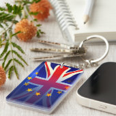 Porte-clés Union Jack estompée sur le drapeau de l'UE (Devant droit)