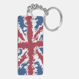 Porte-clés Union Jack Liquid Art