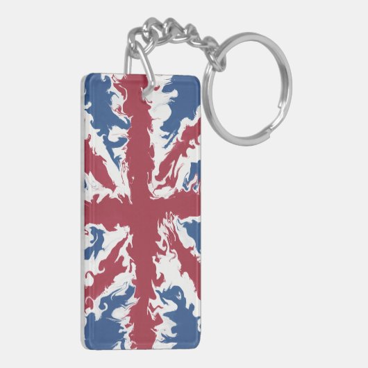Porte-clés Union Jack Liquid Art (Dos gauche)