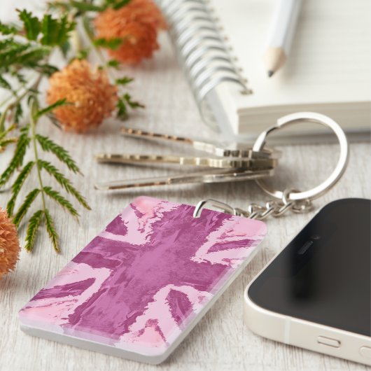 Porte-clés Union Jack Peint Royaume-Uni Art Plum (Devant droit)