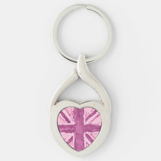 Porte-clés Union Jack Peint Royaume-Uni Art Plum (Devant)