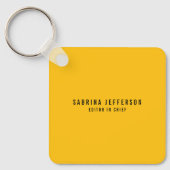 Porte-clés Unique Élégant Plat Simple Minimal Jaune Orange (Recto)