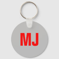 Unique en tendance gris rouge gras monogramme nom